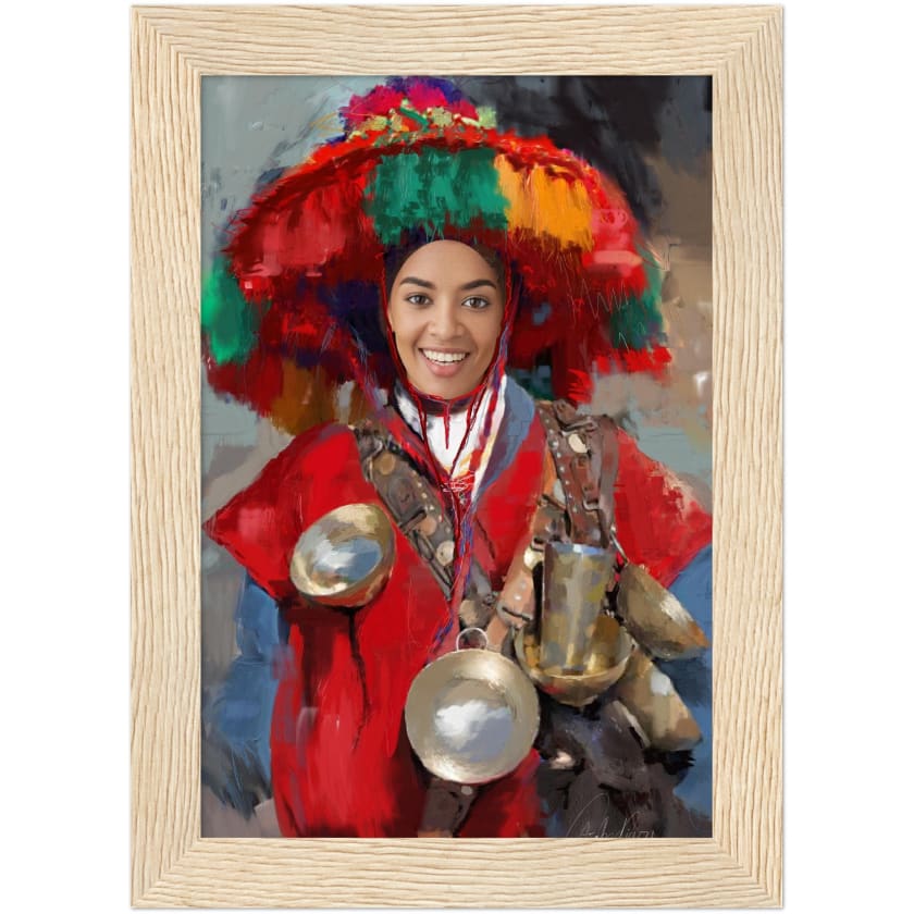 Visage Personnalisé Guerrab Cadeau Poster encadré en bois |