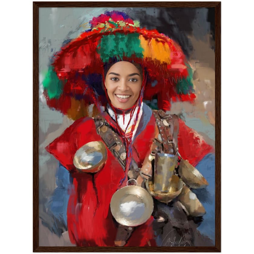 Visage Personnalisé Guerrab Cadeau Poster encadré en bois |